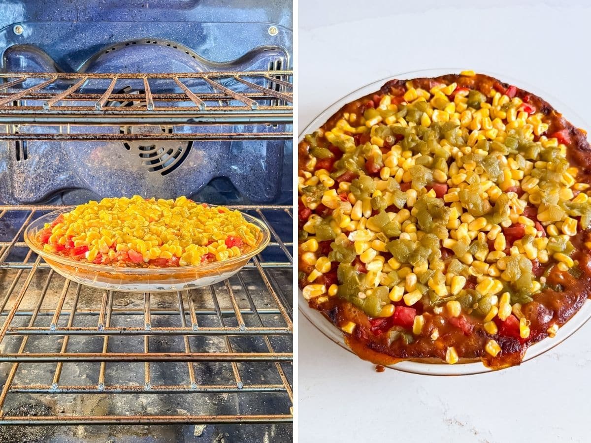 The dip in the oven and then pilled out once par-baked.