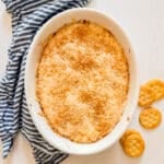 An overhead image of Swiss chicken dip.
